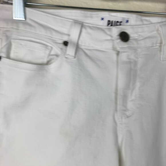 Paige Kylie Crop Women's White Jeans Cuffed Hem Sz 29 - Picture 4 of 10